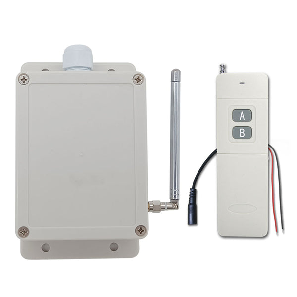 DC Power Output Wireless Switch, Transmitter With 2 Dry Contact Input and Receiver With Relay Output (Model 0020522)