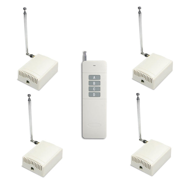 4 Channel RF Transmitter and 4 Single Channel Receiver Wireless RC System