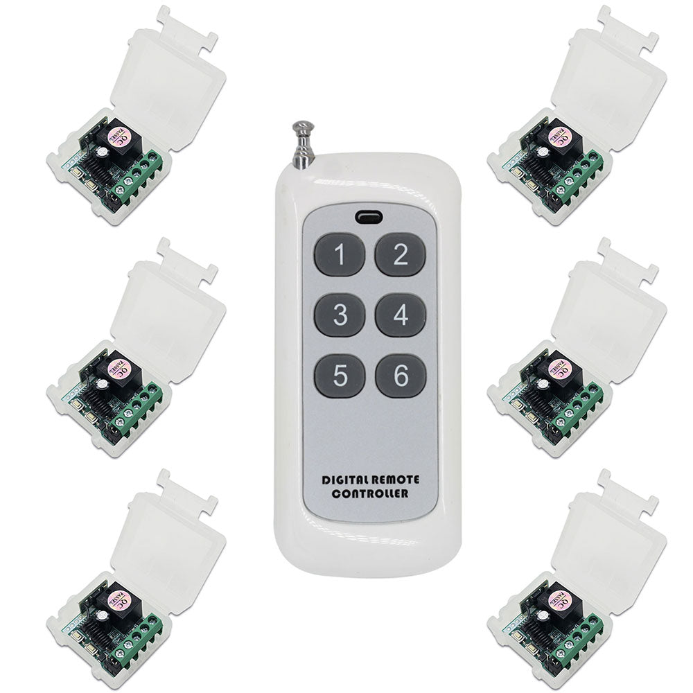 6 Channel DC 500M NO/NC Wireless Remote Receiver Transmitter With Delay ...