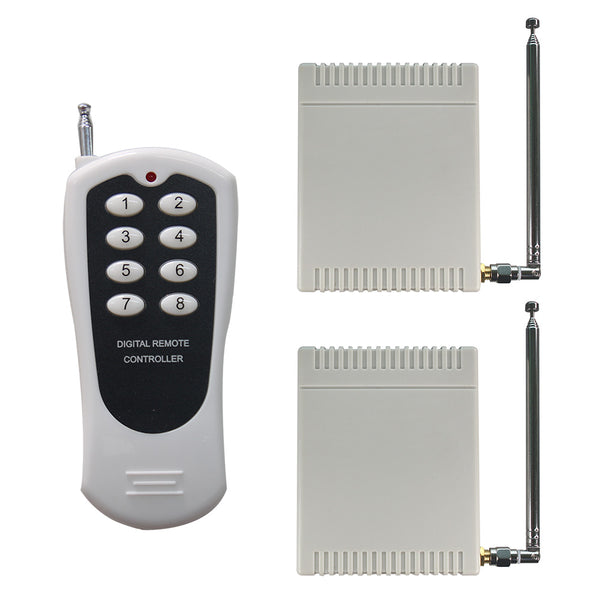 8 Buttons Transmitter To Control 2 Receivers With Normally Open Normally Closed Dry Contact (Model 0020386)