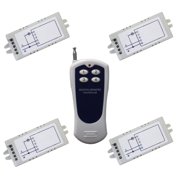 4 Channels AC Self-locking/Momentary/Interlocking Three Control Modes Radio System (Model 0020622)