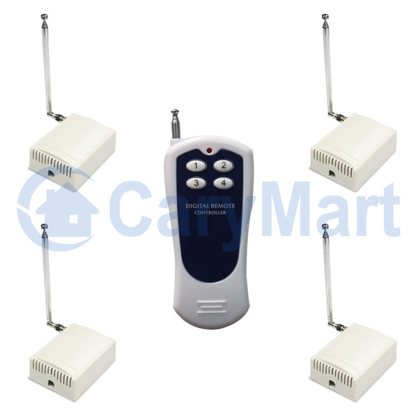 One Remote Control Four Receivers Wireless RC System Self-locking Mode Control (Model 0020284)
