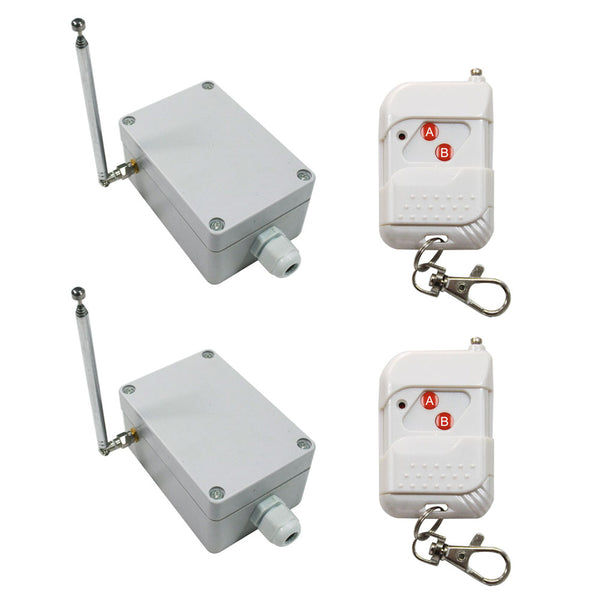 Two Transmitter/Remote Control Two Receivers Wireless Remote System With 30A Dry Relay Output (Model 0020300)