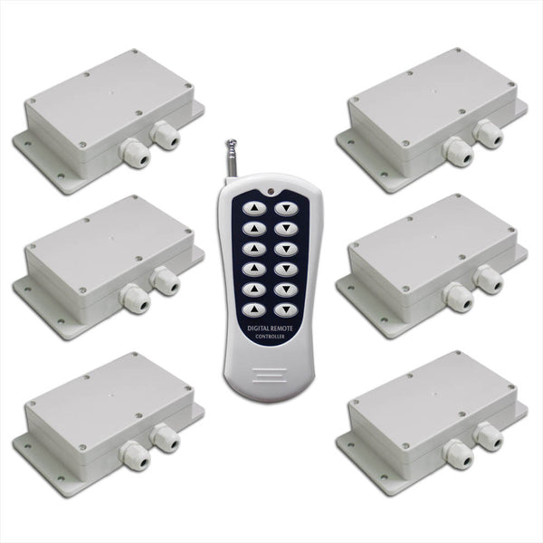 AC Motor Wireless Control System 12-Button Transmitter Remote Control 6 Motors (Model 0020212)