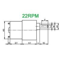 37mm 520 series 12 volt gear reduction motor 22RPM
