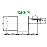 37mm 520 series 12 volt gear reduction motor 45RPM