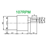 37mm 520 series 12 volt gear reduction motor 107RPM