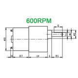37mm 520 series 12 volt gear reduction motor 600RPM