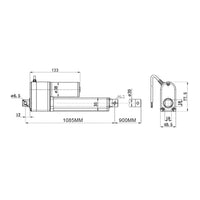 1000N Thrust Electric Linear Actuator With Built-in Potentiometer and Position Feedback Stroke 36 Inches 900MM (Model 0041675)