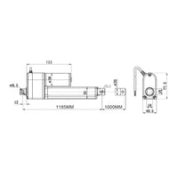 500N Thrust Electric Linear Actuator With Built-in Potentiometer and Position Feedback Stroke 40 Inches 1000MM (Model 0041676)