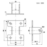 Electric Linear Actuator Fixed Mounting Bracket C (model 0043006)