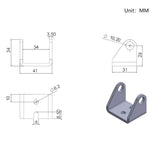 Electric Linear Actuator Fixed Mounting Bracket D (model 0043007)