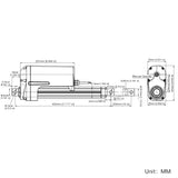 12000N DC 12V 24V Linear Actuator Heavy Load 2700 lbs 10 Inches 250MM Stroke (Model 0041605)