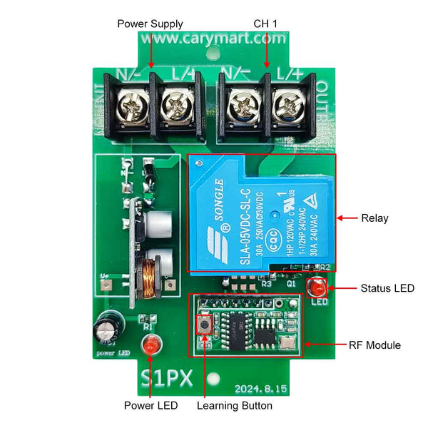 1000M DC High Power Output DC Equipments Wireless Remote Control Switch ...