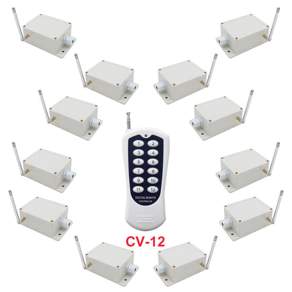 12 CH Transmitter Control 12 Receivers 433MHz Reomte Control System