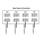 Four DC 12V 24V 2700 lbs 12000N Linear Actuators Heavy Load F Synchronous Control Set (Model 0043056)