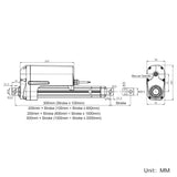 Four DC 12V 24V 2700 lbs 12000N Linear Actuators Heavy Load F Synchronous Control Set (Model 0043056)