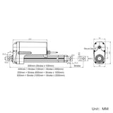 Two DC 12V 24V 2700 lbs 12000N Linear Actuators Heavy Load F Synchronous Control Set (Model 0043055)
