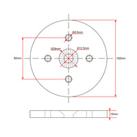 Head Fixed Mounting Circular Disk Bracket for Electric Linear Actuator C & F (Model 0043075)