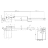 6000N Thrust 16 Inches 400MM Stroke Industrial Linear Actuator Work With DC 12V 24V (Model 0041515)