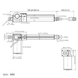 6000N Thrust 14 Inches 350MM Stroke Industrial Linear Actuator Work With DC 12V 24V (Model 0041533)