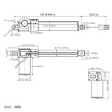 6000N Thrust 2 Inches 50MM Stroke Industrial Linear Actuator Work With DC 12V 24V (Model 0041511)