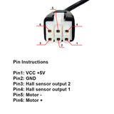 5M Extension Supply Cable for Electric Linear Actuators Type A, B or J with Hall Effect Sensor (Model 0043047)