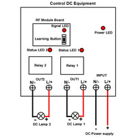 2 Way DC Power Output 1000M Working Range Water Resistant Remote Control