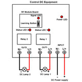 2 Way DC Power Output 1000M Working Range Water Resistant Remote Control
