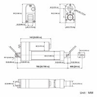 Quiet & Waterproof Linear Actuator IP67 Home and Outdoor Use 24 Inch 600mm (Model 0041943)