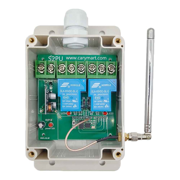 Remote Transmit Power Control Rtpc 100M 30A Wireless Remote Control RF System With 2 Dry Relay Output ...