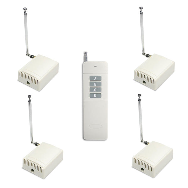 1KM Relay output Remote Control System 1 RF Transmitter & 4 Receivers