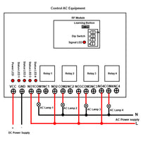 433Mhz RF Transmitter and Receiver Long Distance with DC 10~24V Input & 4CH 5A Relay Output (Model 0020013)
