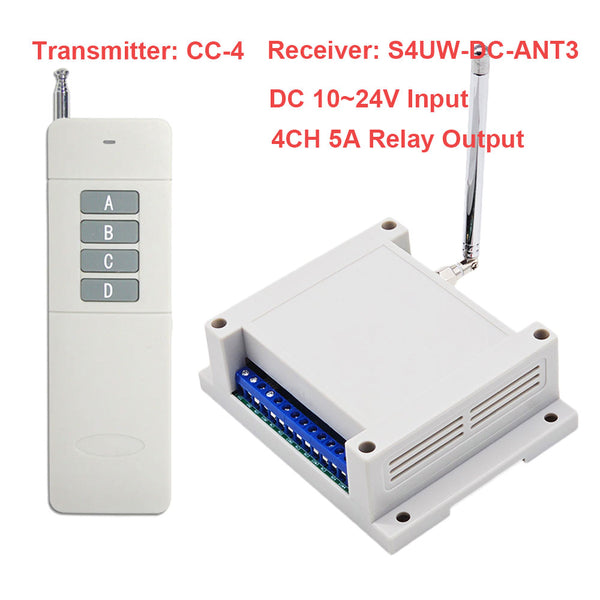 433Mhz RF Transmitter and Receiver Long Distance DC Input & 4CH 5A Relay Output
