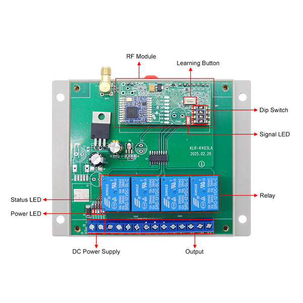 433mhz Rdc 433Mhz RF Transmitter and Receiver Long Distance DC Input & 4CH 5A ...