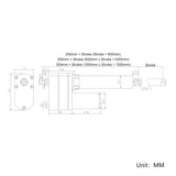 Four 50MM-600MM 8000N High Torque Linear Actuators C Synchronous Control Set (Model 0043054)