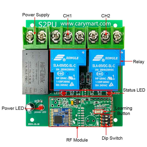 Receiver Module Ac 5000M 30A AC Power Input High Range Transmitter and Receiver Kit ...