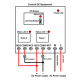 8 Buttons Transmitter To Control Four AC Receivers with Self-locking, Momentary, Interlocking, Momentary + Self-locking Modes Control (Model 0020538)