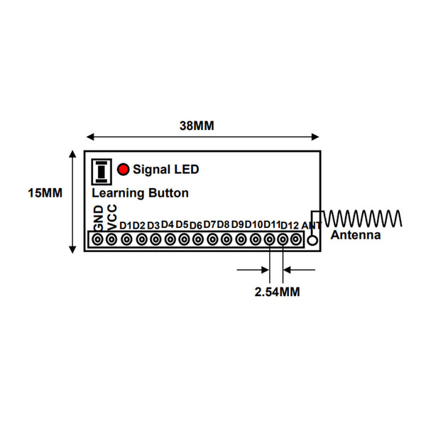 12 Channels 5V Superheterodyne RF Wireless Receiver Decode Module ...