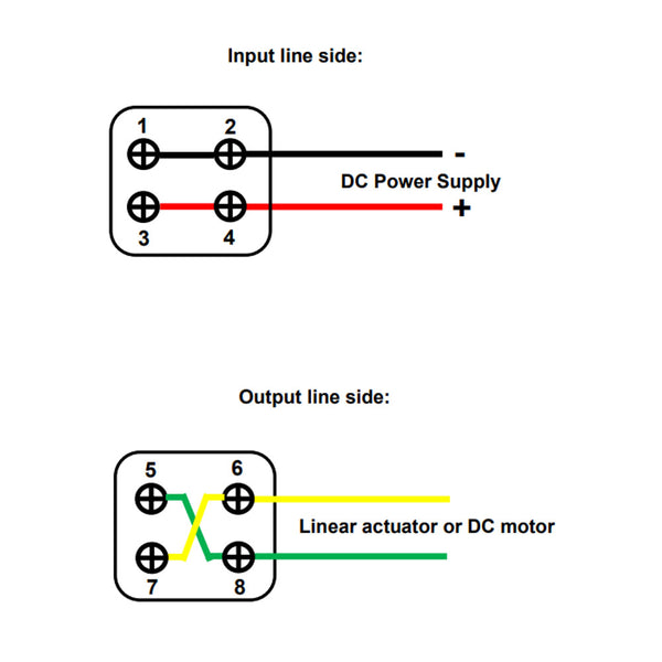 Two-Way Self-Reset Cross Rocker Switch For Linear Actuator / DC Motor ...
