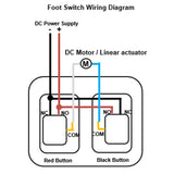 Dual Foot Switch for DC Motors / Electric Linear Actuators with Momentary Mode (Model 0044107)