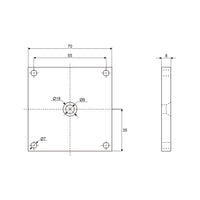 Head Fixed Mounting Square Plate Bracket for Electric Linear Actuator B (Model 0043073)
