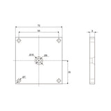Head Fixed Mounting Square Plate Bracket for Electric Linear Actuator B (Model 0043073)