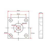 Head Fixed Mounting Square Plate Bracket for Electric Linear Actuator B