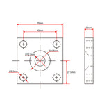 Head Fixed Mounting Square Plate Bracket for Electric Linear Actuator B