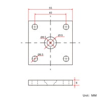 Head Mounting Flat Plate Bracket for Waterproof Electric Linear Actuator J (Model 0043078)