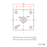 Head Mounting Flat Plate Bracket for Waterproof Electric Linear Actuator J (Model 0043078)