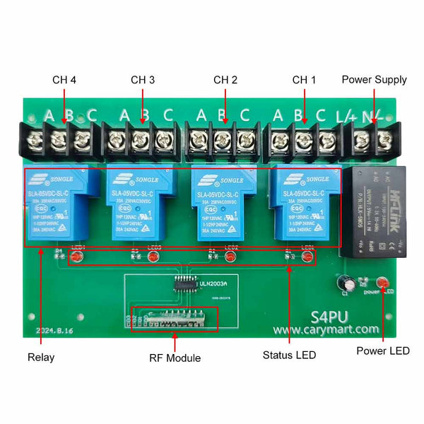 Receiver Module Ac Long Range AC Relay Output Wireless Remote Receiver – Wireless Remote ...