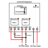 One-Control-Six 433MHz RF Wireless Relay Switch with 12 Channel Transmitter And 6 Receivers (Model 0020409)