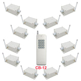 One-Control-Twelve AC RF Wireless Relay Switch with Dry Contact Output